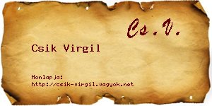Csik Virgil névjegykártya